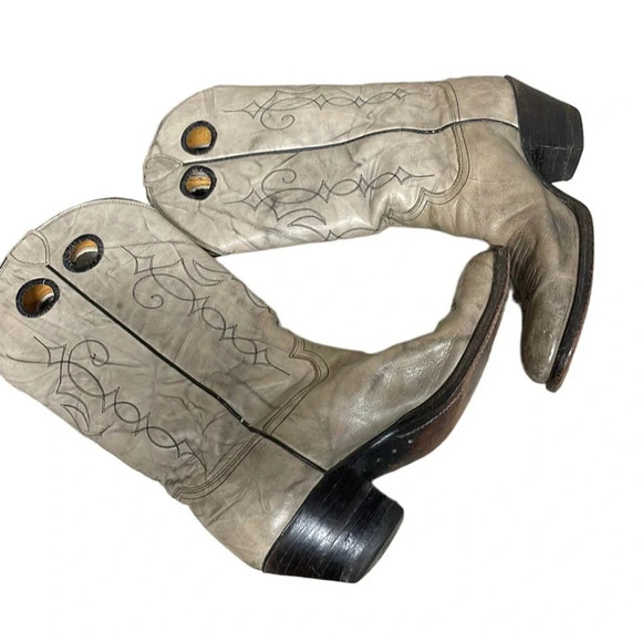 Men\'s Justin  2551 Stampede Western Cowboy Boot Marbled Gray  Round‎ Toe Size 9D main image 5